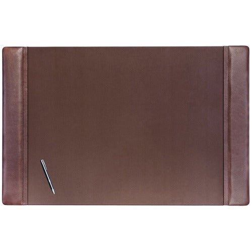 Dacasso  Desk Pad, w/ Side-Rail, 24"Wx38"Lx3/5"H, Chocolate Brown