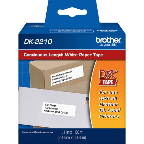 Brother  Continuous Tape Roll, Paper,Med.-Width,1-1/7"x100',White