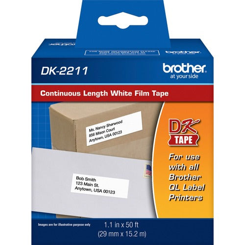 Brother  Continuous Tape Roll, Film, Med-Width, 1-1/7"x50',White