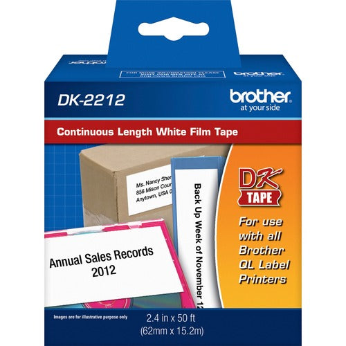 Brother  Continuous Tape Roll, Film, Wide, 2-1/2"x50', White