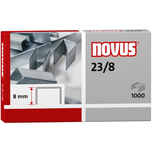 Dahle North America Inc.  Staples, Novus, Heavy-Duty, 23 Gauge, 8mm, 1000/CT, Gray