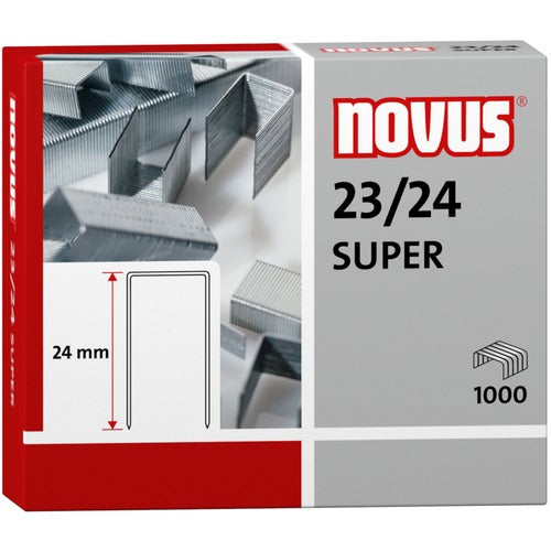 Dahle North America Inc.  Staples, Novus, Heavy-Duty, 23 Gauge, 24mm, 1000/CT, Gray