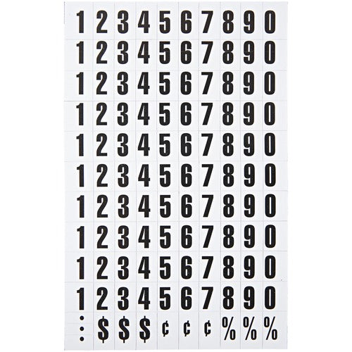 Bi-silque  Magnetic Numbers, 1/2"x3/4", Vinyl, 110/PK, Black