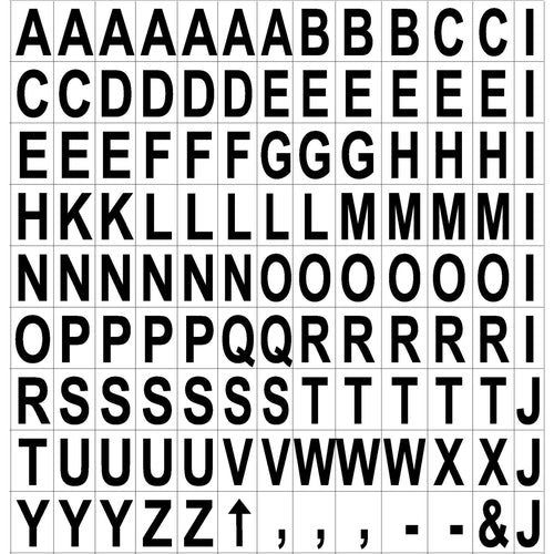 Bi-silque  Letters,Magnetic,Uppercase,1/2"x3/4",Vinyl,120/PK,Black