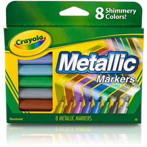 Crayola  Metallic Markers, Nontoxic, 8/ST, Assorted
