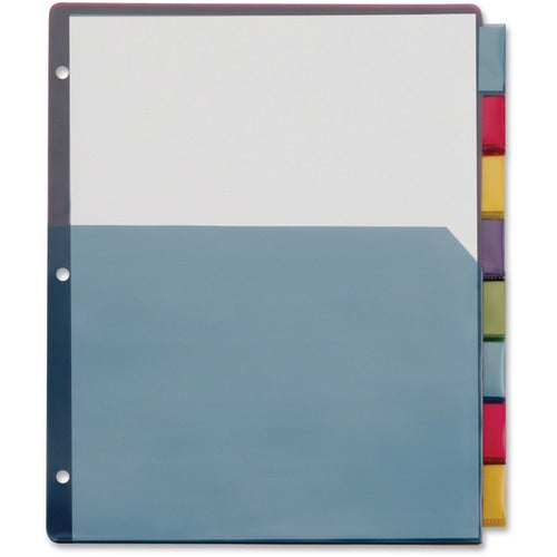 Cardinal  Single Pocket Poly Dividers, 8-Tab, 4/PK, AST