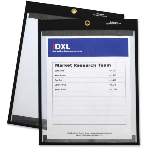 C-Line  Stitched Shop Ticket Holders, Magnetic, 9"x12", 25/CT, Clear