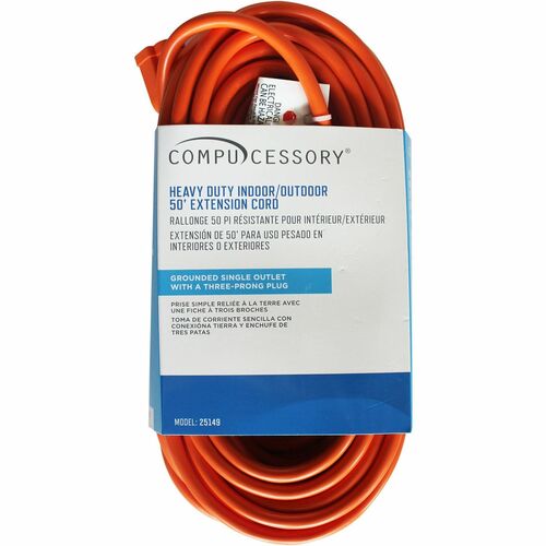 Compucessory  Heavy Duty Extension Cord 50', Orange