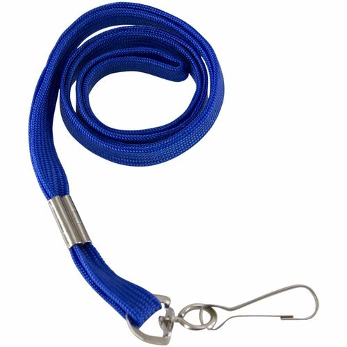 Baumgartens  Flat Lanyard W/ Hook, 100/PK, Blue