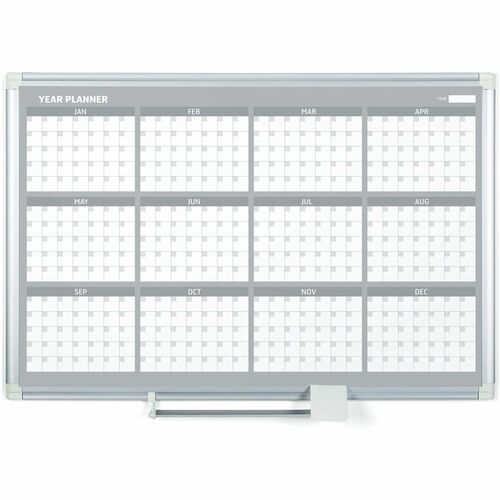Bi-silque  Calendar Board,Dry Erase,36"x48",12-Month,White
