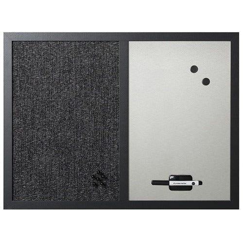 Bi-silque  Combination Board, Fabric, Magnetic Dry-Erase, 24"Wx18"H, BK
