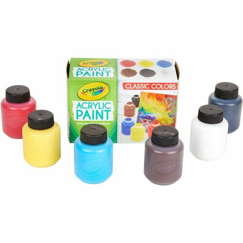 Crayola  Acrylic Paint, 2oz., 6/ST, Assorted