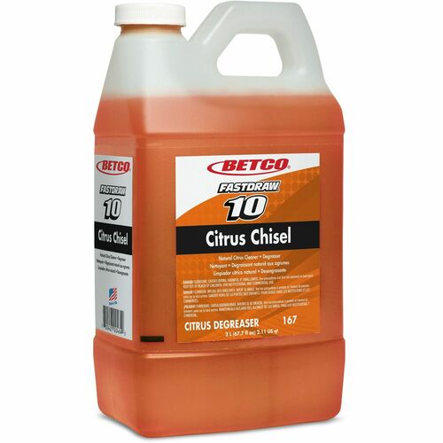 Betco Corporation  Cleaner/Degreaser,FastDraw 10,Hvy-dty,Citrus,2L,4/CT,Orange