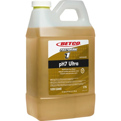 Betco Corporation  Floor Cleaner,Neutral,Conc,Liquid,FastDraw 1, 2L,Yellow