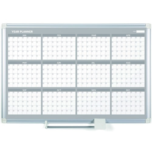 Bi-silque  Calendar Planner Board,Dry Erase,24"x36",12-Mo,White