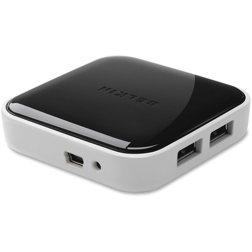 Belkin  4-Port Powered Desktop Hub, Black/Aluminum