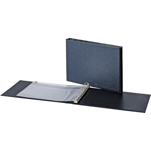 Cardinal  7-Ring Check Binder, D-Ring, Zipper Pouch, 1", Black