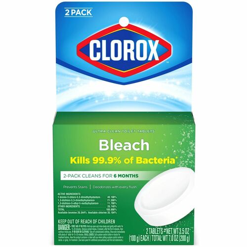Clorox Company  Toilet Bowl Cleaner Tablets, Bleach, 3.5oz, 2/EA, WE