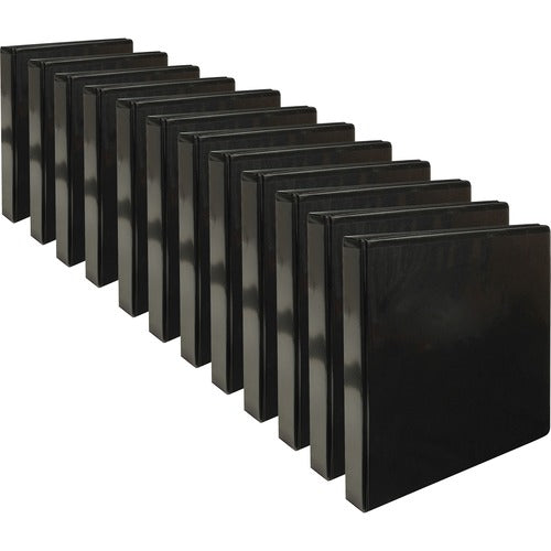 Business Source  View Binders, w/ 2 Inside Pockets, 1" Capacity, 12/CT, Black