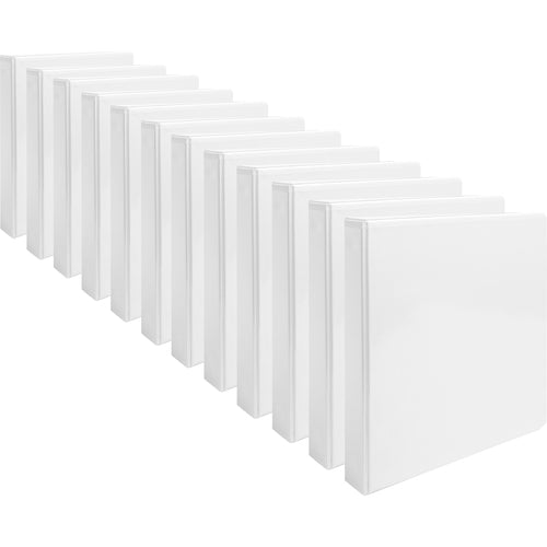 Business Source  View Binders, w/ 2 Inside Pockets, 1" Capacity, 12/CT, White