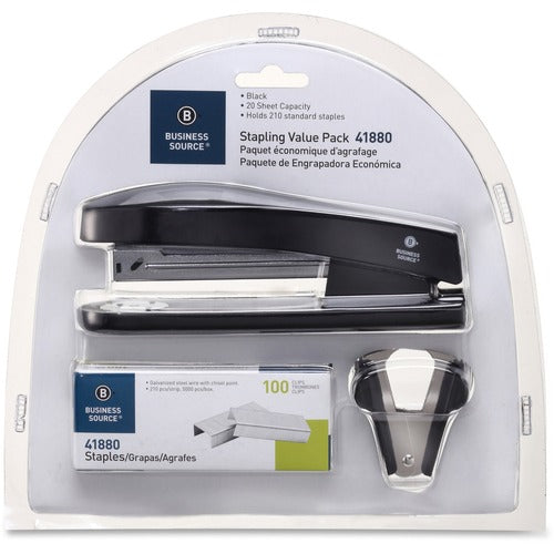 Business Source  Stapling Value Pack, 20Sht Cap, 210 Pcs, 3/PK, BK