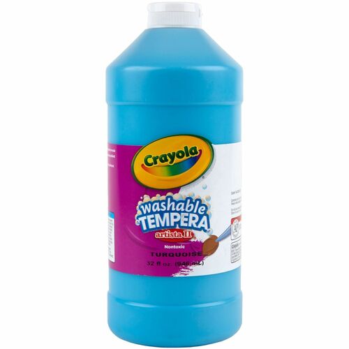 Crayola  Washable Tempera Paint, 32oz, Turquoise