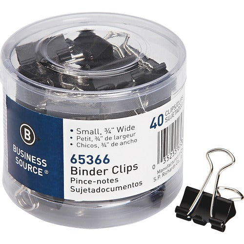 Business Source  Binder Clips, Small, 40/PK, Black