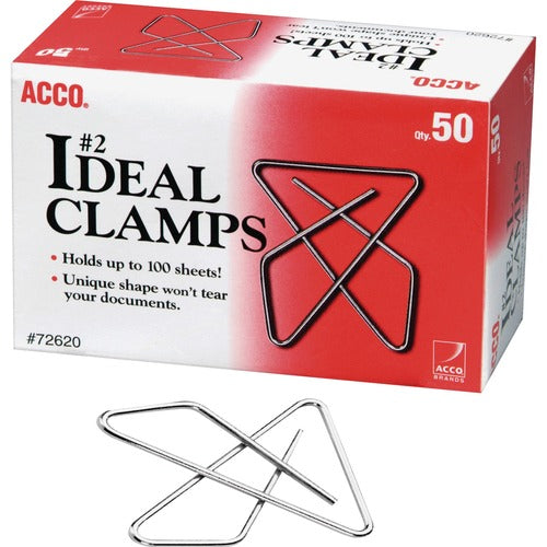 ACCO  Butterfly Paper Clamps, No. 2, 50/BX, 3BX/PK, SR