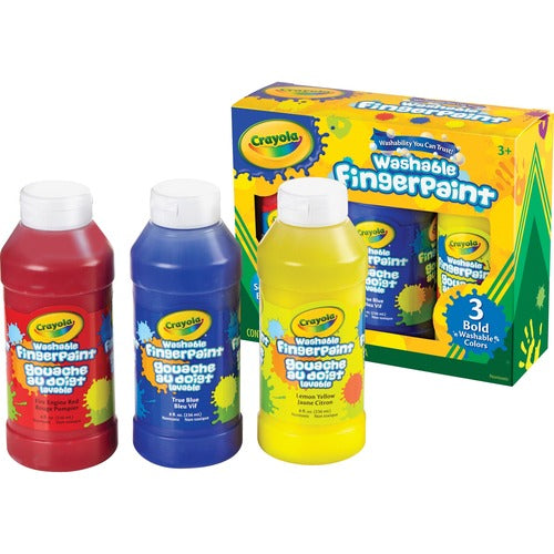 Crayola  Washable Fingerpaint, 8oz., 3/ST, Ast