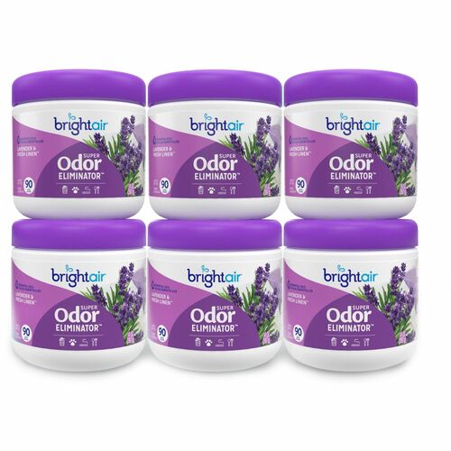Bright Air  Air Freshener, Lavender/Fresh Linen, 14oz, 6/CT