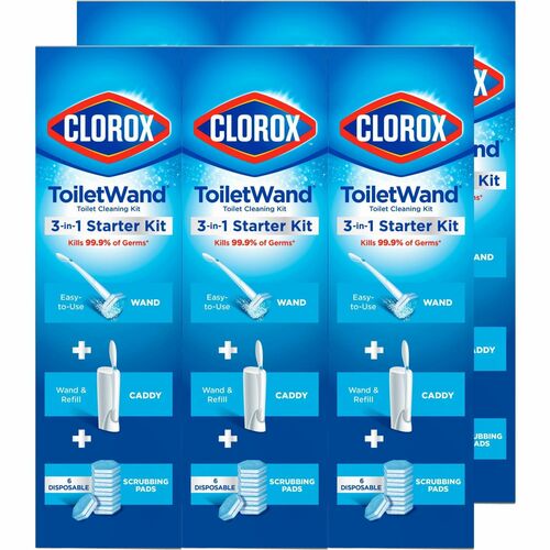 Clorox Company  Toilet Wand Starter Kit, 6 Disposable Heads, 6/CT, BE/WE