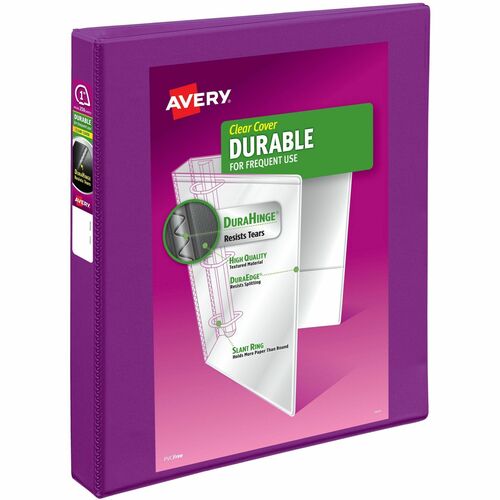 Avery  View Binder, Slant Rings, 1", 220 Page Cap, Purple