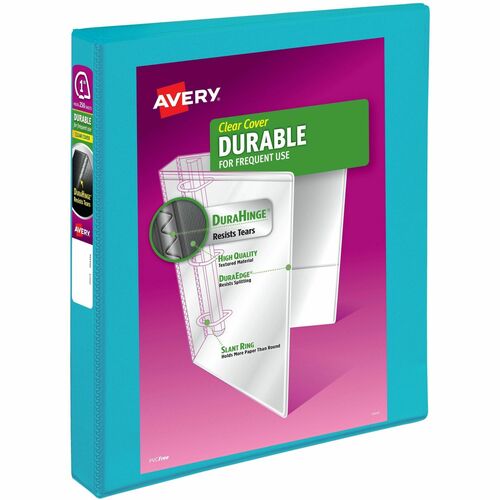 Avery  View Binder, Slant Rings, 1", 220 Page Cap, Aqua