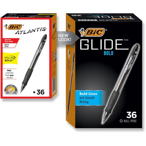 Bic  Ballpoint Pens, Retractable, 1.6mm, 36/BX, BK Ink/Barrel