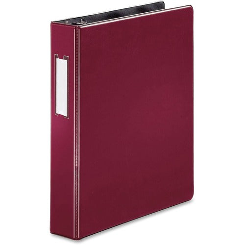 Business Source  Binder w/Label Holder, Slanted D-Ring, 1-1/2" Cap, Burgundy