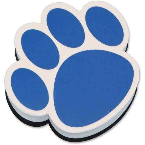 Ashley Productions, Inc.  Whiteboard Eraser, Magnetic, Paw Design, 3-3/4", Blue/White