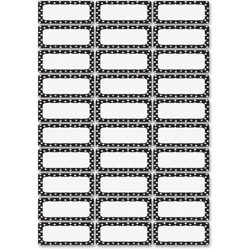 Ashley Productions, Inc.  Dots Nameplate Magnets, 30/Pack, Black/White