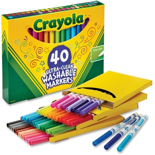 Crayola  Ultra-Clean Washable Markers, 40/ST, AST