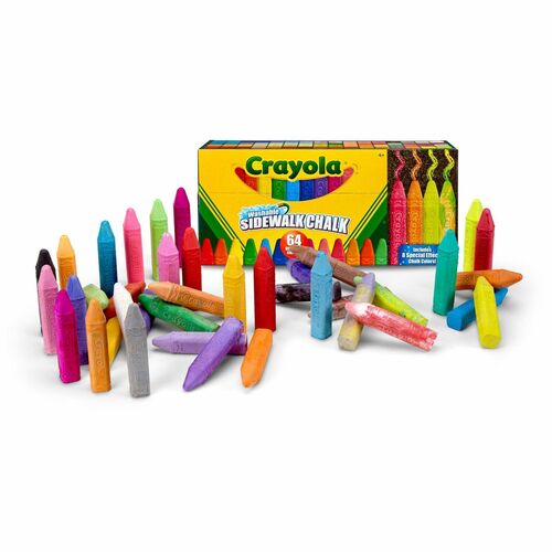 Crayola  Sidewalk Chalk, Washable, 64/BX, Assorted