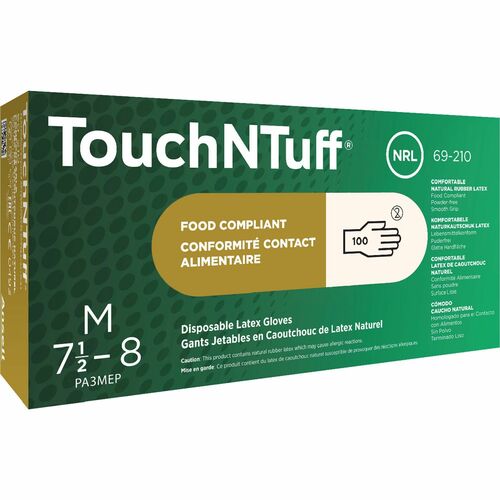 Ansell Healthcare Products  Rubber Latex Powdered Gloves, 5-mil, Med, White