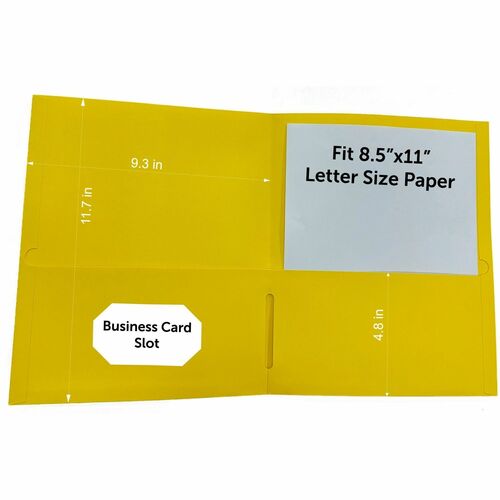Business Source  Portfolio,2-Pocket,125-Sht Cap,8-1/2"x11-1/2",25/BX,YW