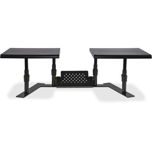 Allsop  Dual Monitor Stand, Steel, 32"Wx14"Dx6-1/10"-8-2/5", Black