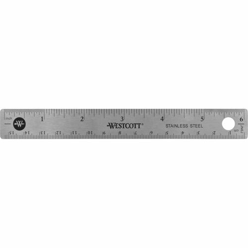 Acme United Corporation  Rulers, 6"L, Stainless Steel, Nonslip Cork Back, 12/BX, SR