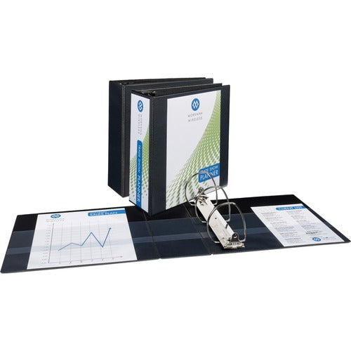 Avery  View Binder, 4" Capacity, 11"x8-1/2", 3/BD, BK