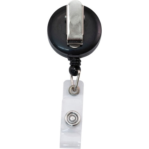 Advantus Corp.  ID Badge Real, w/Belt Clip, 30"L Cord, 12/PK, Black