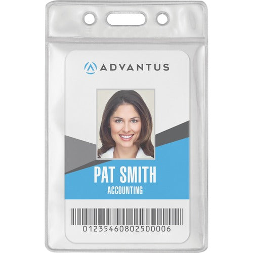 Advantus Corp.  Badge Holders, Vinyl, Vert, 2-1/2"x3-1/2"Insert, 50/PK, CL
