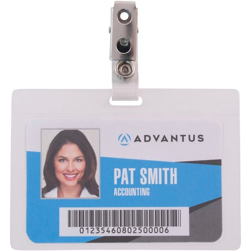 Advantus Corp.  Card Holders,Self-Lamin,Horiz,3-1/2"x2-1/4"Insert,25/PK,CL