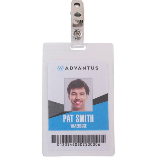 Advantus Corp.  Card Holders,Self-Lamin,Vert,2-1/4"x3-1/2"Insert,25/PK,CL