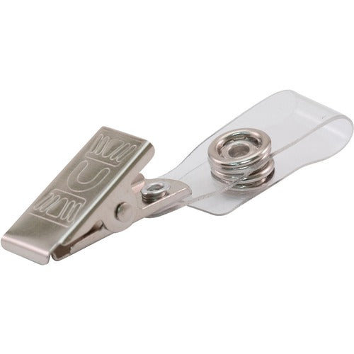 Advantus Corp.  Adapter f/Badges, w/Strap & Metal Clip, Vinyl, 25/PK, Silver