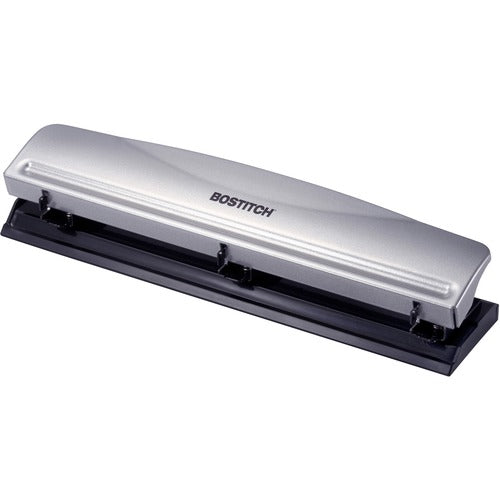 Bostitch (Stanley Bostitch)  Hole Punch,3-hole,12-Sht,2-1/2"x10-3/5"x1-7/10", SR/BK